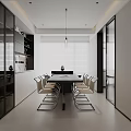 Modern Living Dining Room With Beige Sofa Black Armchair Glass Coffee Table TV Wall Fireplace