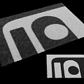 Modern Black and White Square Area Rug with Abstract Geometric Patterns Two Sizes