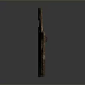 Ancient Rusty Metal Shield as Historical Protective Weapon with Rectangular Hole and Rivets