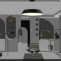 Modern White Clothing Store With Arched Doorway Glass Doors And Green Plants