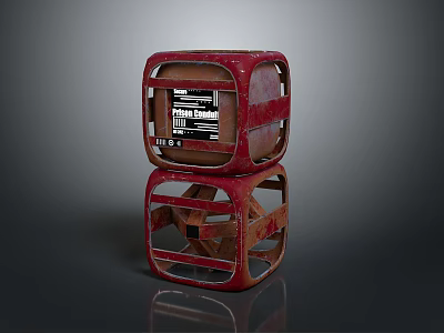 Red Stacked Cubes Household Item With Open Hollow Design For Home Decor 3d model