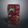 Red Stacked Cubes Household Item With Open Hollow Design For Home Decor