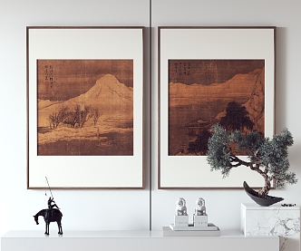 New Chinese Landscape Painting Decorative Painting Hanging Painting 3d model