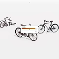 Three Vintage Bicycles With Classic Frames And Leather Seats On White Background
