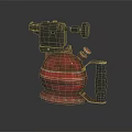 Vintage Rusted Military Grenade With Mechanical Sighting Device And Textured Grip