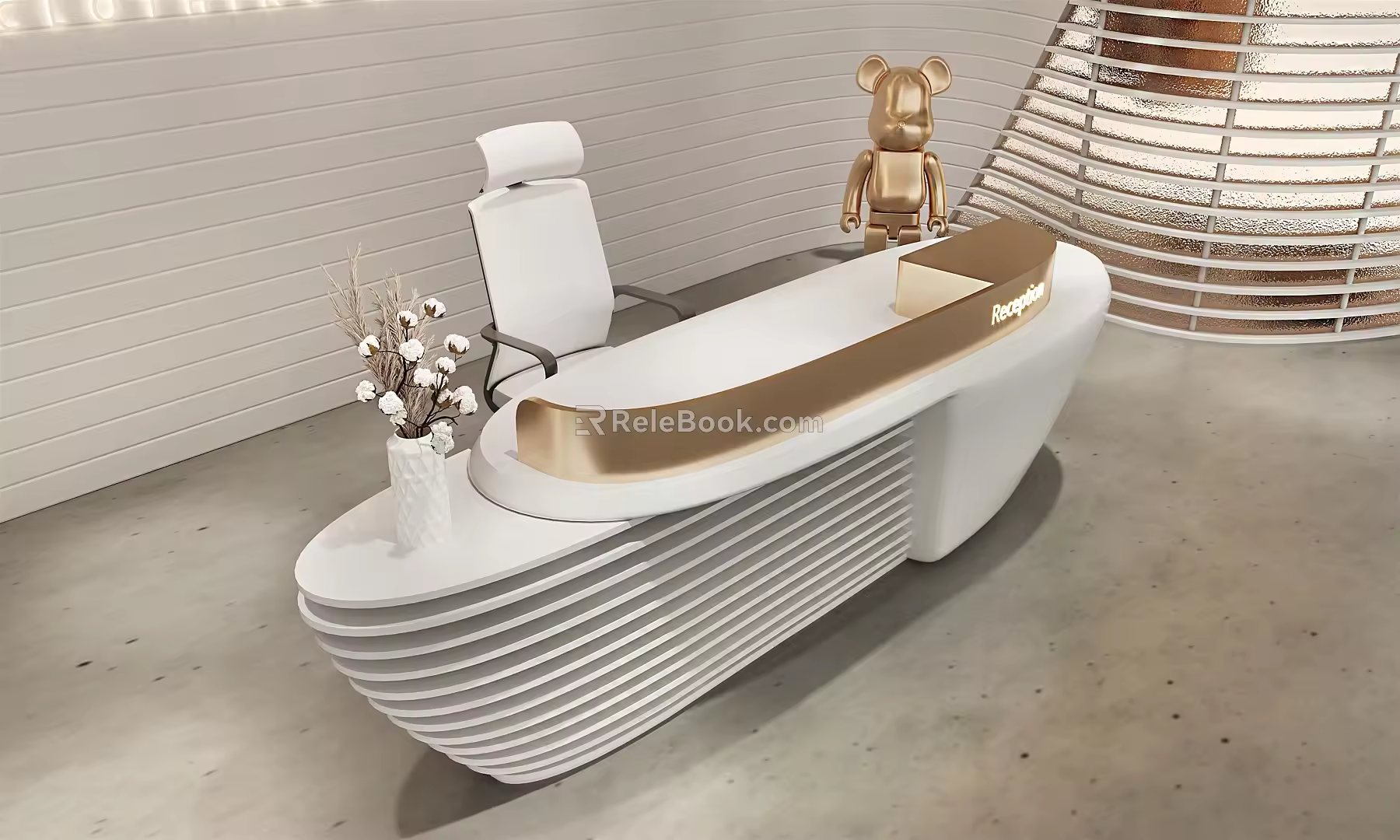 Modern Front Desk 3d model