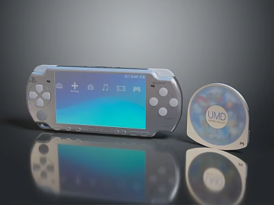 PlayStation Portable Handheld Gaming Console Featuring UMD Disc Colorful Screen And Control Buttons 3d model