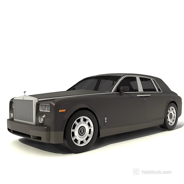Black Luxury Sedan With Silver Grille Chrome Wheels And Classic Design 3d model 