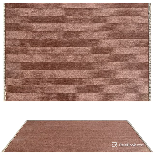 Soft Brown Square Carpet Modern Design High Quality Fabric Living Room Decor 3d model 