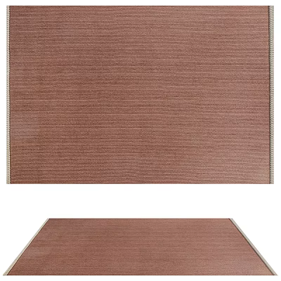 Soft Brown Square Carpet Modern Design High Quality Fabric Living Room Decor 3d model