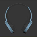 Blue Over Ear Headphones With Modern Sleek Design And Reflective Surface
