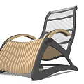 Modern Lounge Chair With Wooden Frame And Woven Backrest For Comfortable Seating Design