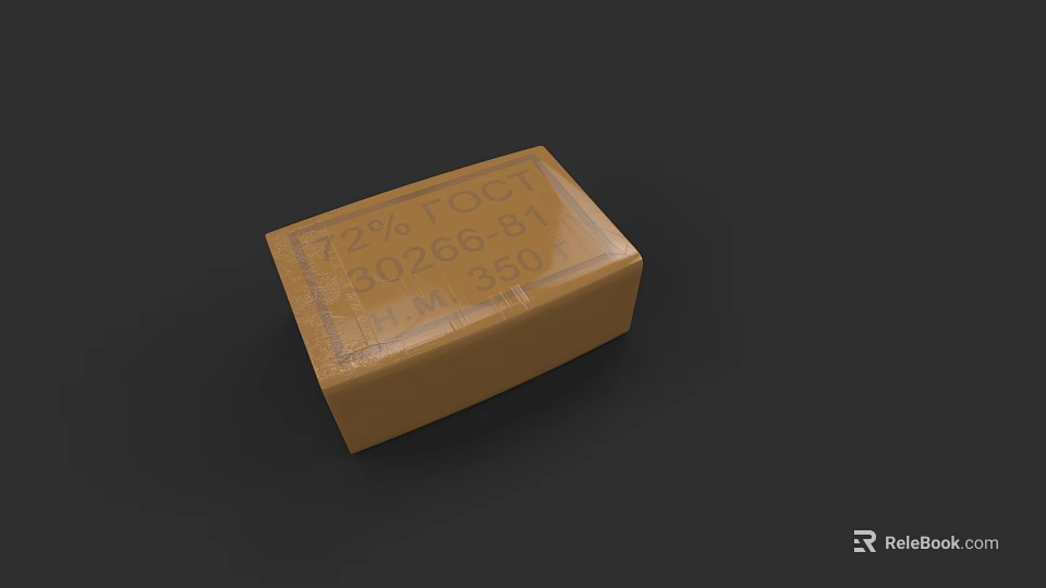 Household Cleaning Bar Product In Yellow Packaging For Daily Use 3d model 