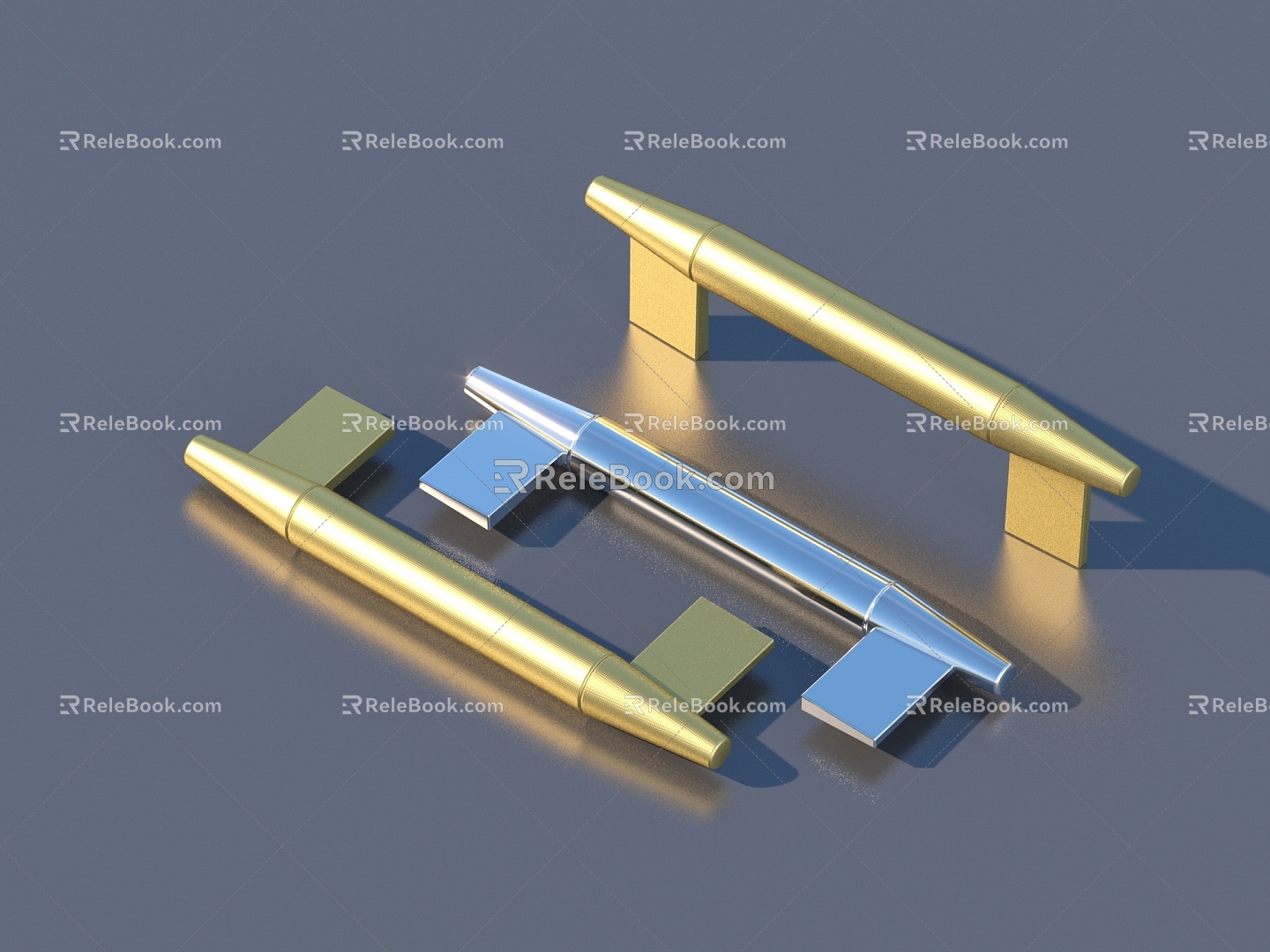 Door handle hardware 3d model