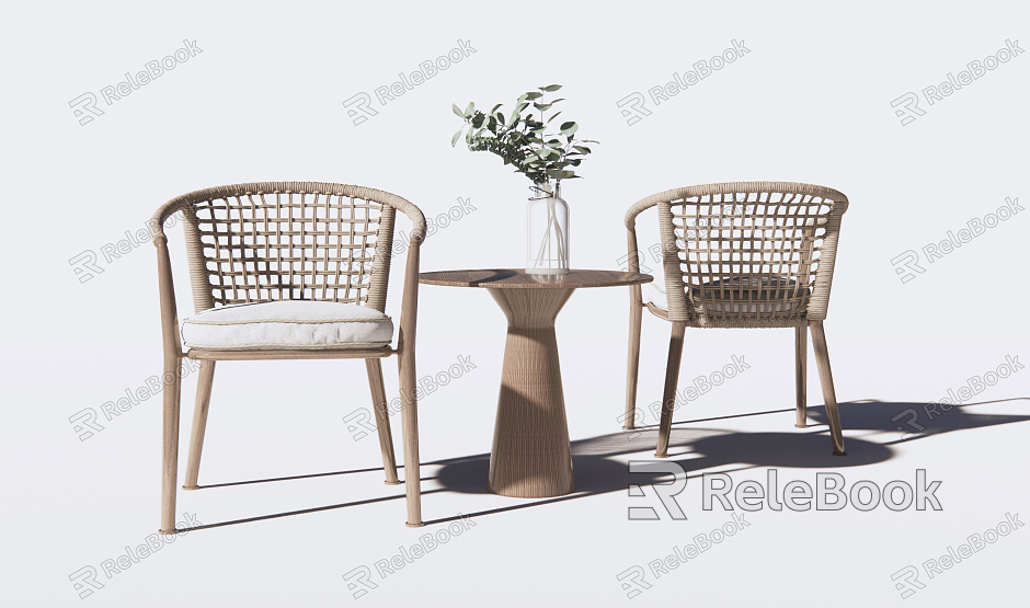 Modern leisure table and chair combination rattan leisure chair model