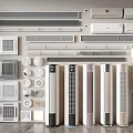Air conditioning vertical air conditioning hanging air conditioning central air conditioning outlet round very narrow outlet 3d model