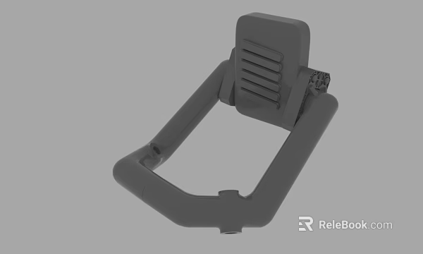 Detailed Gray Mechanical Component 3D Render With Handle And Slot Design 3d model 
