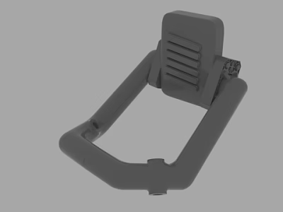 Detailed Gray Mechanical Component 3D Render With Handle And Slot Design 3d model
