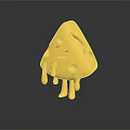 Cute Yellow Cheese Shaped Doll With Smiling Face Melted Drips And Legs