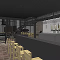 Spacious Restaurant Interior Featuring Wooden Tables Chairs Mezzanine Black Railings And Arched Ceilings