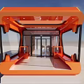 Modern Orange Citizen Service Station With Glass Windows And Contemporary Design