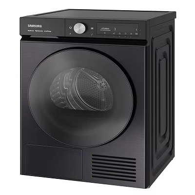 Samsung Black Front Loading Washing Machine With Round Door And Control Panel 3d model