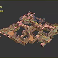 Cartoon Scene Featuring Intricate 3D Maze Structure With Brick Paths And Playful Layout 3d model