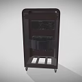 Portable Black Electric Radiator With Wheels And Handle Two Layer Heating Grid For Home Use