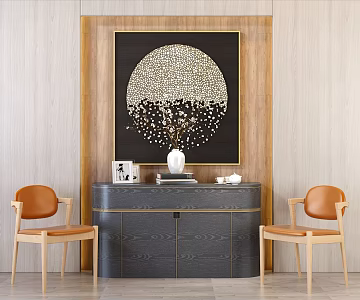 Light Luxury Side Cabinet Single Chair 3d model