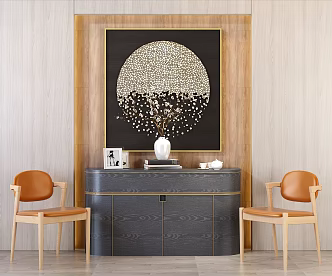 Light Luxury Side Cabinet Single Chair 3d model