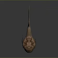 Detailed Pinkish Brown Creature Model With Textured Shell And Extended Tail On Dark Surface