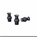 Blue and White Ceramic Vases With Traditional Patterns For Home Decor
