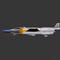 Futuristic Space Shuttle Design With White Blue Yellow Wings And Thrusters In Space