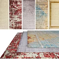 Various Square Rugs With Colorful Patterns And Different Designs For Home Decoration 3d model