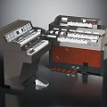 Electronic Organ Music Equipment With Multiple Keyboards Control Panel And Pedals
