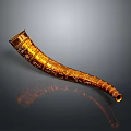 Exquisite Golden Horn Shaped Household Item With Intricate Carved Patterns