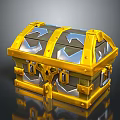 Golden Metallic Treasure Chest Storage Box With Decorative Lock For Daily Life Supplies