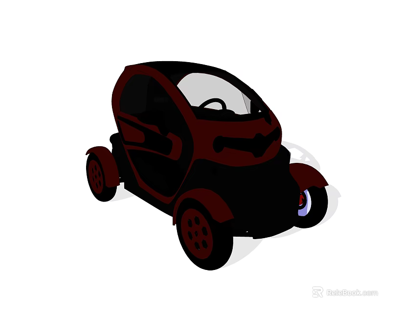Compact Three Wheeled Motorcycle With Red And Black Design For Urban Commuting 3d model 