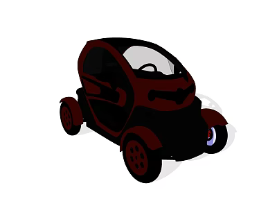 Compact Three Wheeled Motorcycle With Red And Black Design For Urban Commuting 3d model