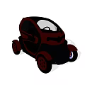 Compact Three Wheeled Motorcycle With Red And Black Design For Urban Commuting