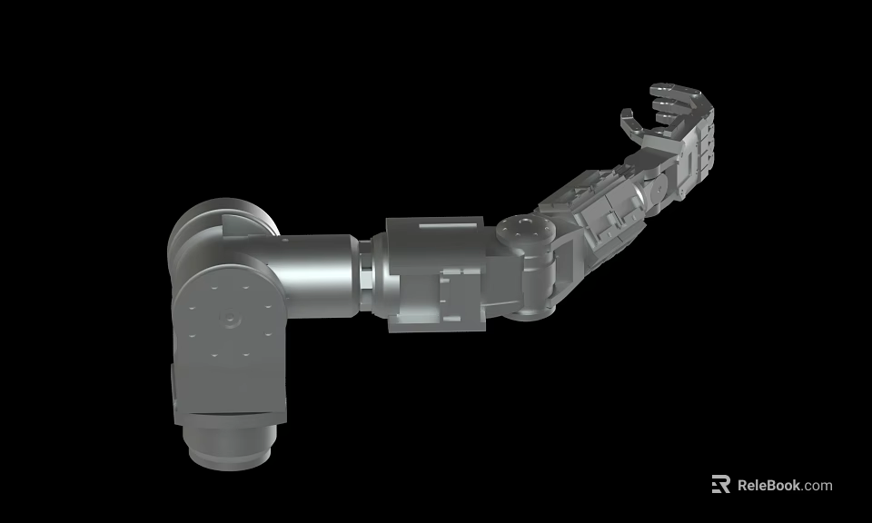 Detailed Industrial Robotic Arm Mechanical Structure With Joints And Gripper Design 3d model 
