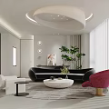 Modern Beauty Hair Salon Interior Design With Styling Chairs And Product Shelves