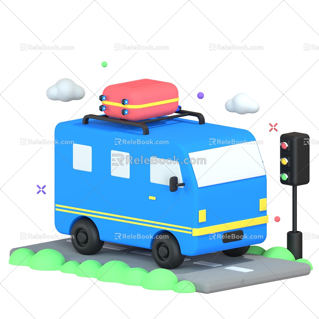 Bus Bus Vehicle Cartoon Bus 3d model