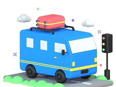 Bus Vehicle Cartoon Bus 3d model