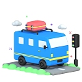 Bus Bus Vehicle Cartoon Bus 3d model