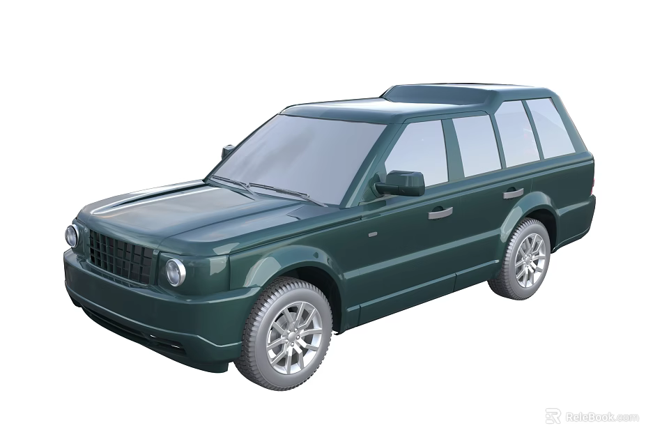 Green Functional SUV Car Exterior Design With Spacious Interior And Stylish Wheels 3d model 