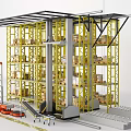 Shelf intelligent three-dimensional storage box robot automated storage 3d model