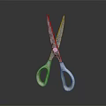 Vintage Metal Scissors With White Handles And Crossed Blades On Dark Background
