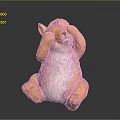 Cute Squirrel Sculpture Carving With Sitting Posture Orange White Fur Details