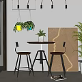 Modern Bar Chair Combination Bar Table and Chair Combination 3d model